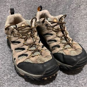 MERRELL Walnut Brown Suede Mens Size 11.5 / 46 Trail Hiking Boots Shoes Active